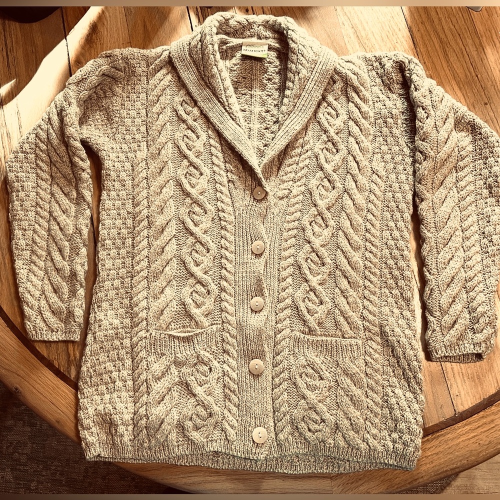 Men's Heritage Aran Shawl Collar Button Cardigan XL